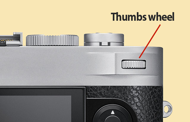 The thumbs wheel on Leica M11